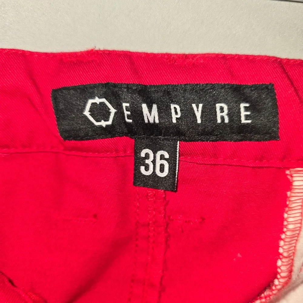 Empyre Cargo Pants 36 Men Red Adjustable Waist Streetwear Skater Straight Leg